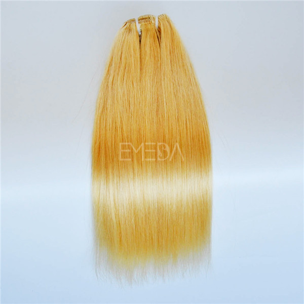 Blonde color clip in hair extension for white women LJ175